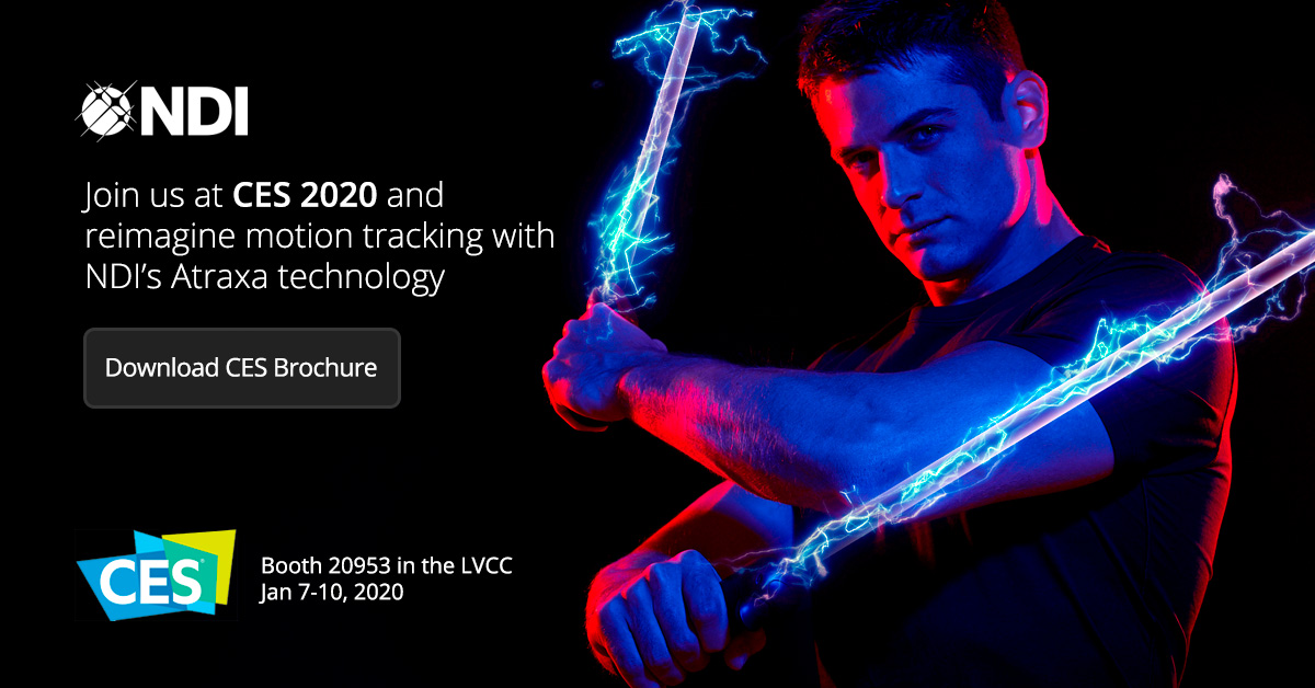 ndimeasurement's tweet photo. Join us at CES 2020 and reimagine motion tracking with NDI’s Atraxa technology #NDI #WirelessTracking #Atraxa #NDI #wirelesstracking #CES2020 

Download CES Brochure: https://t.co/2odxlJIg90 https://t.co/FiYz8ZMfEf
