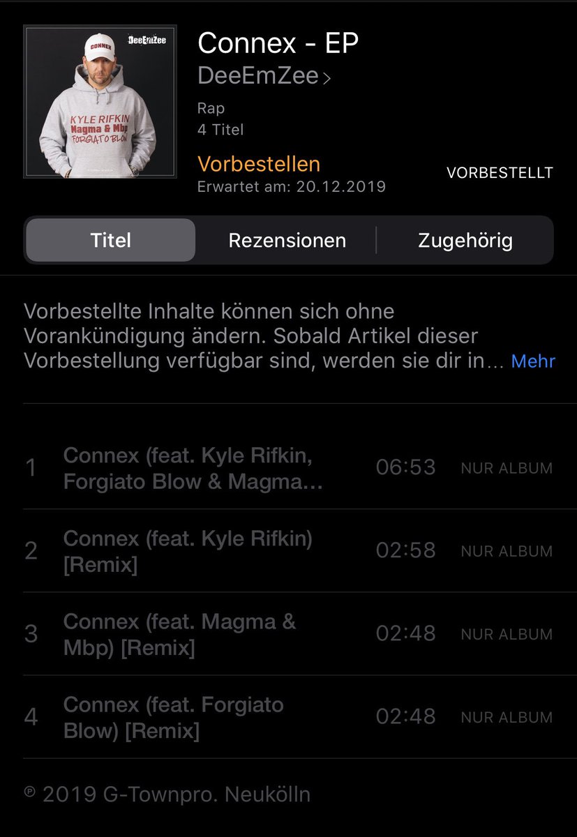 T_Declair's tweet photo. Am 20.12.19 ab 0 Uhr ist es soweit. Der neue Song „Connex“ von meinem Freund @realDeeEmZee ist auf allen Portalen erhältlich. Die solltet ihr euch nicht entgehen lassen. #DeeEmZee #Connex @tafkad https://t.co/UBJd2RnzXi