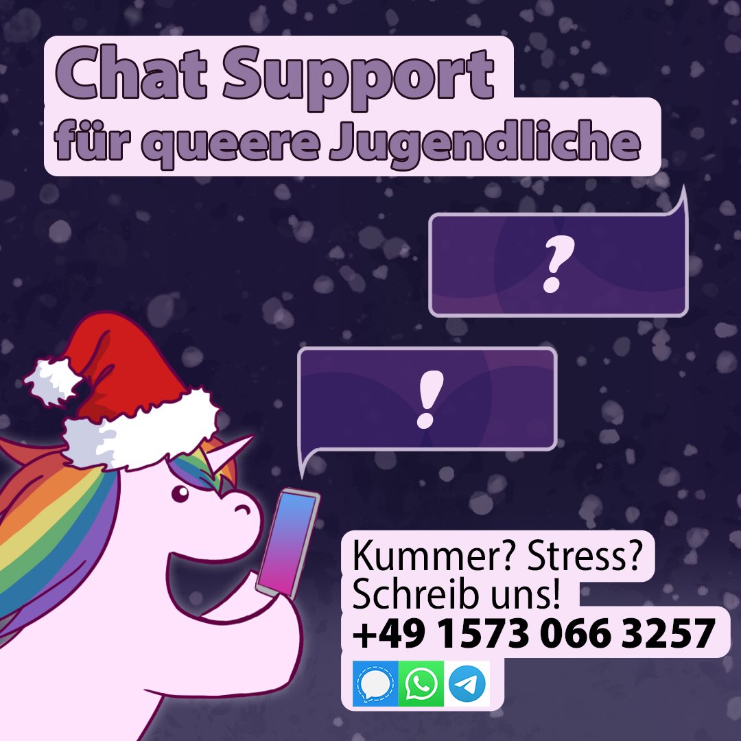 AnnikaSpahn's tweet photo. Du bist vor deiner Familie nicht geoutet? Deine Verwandten akzeptieren dich nicht, so wie du bist? Du musst dich über die Feiertage mit Vorurteilen herumschlagen? 
Wir sind unter 01573 0663257 für dich da! https://t.co/YfmKLTsECh