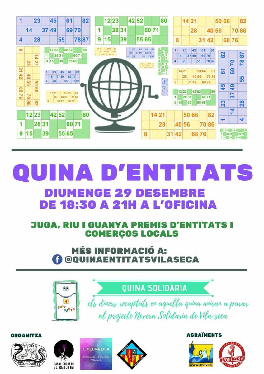 elrebotim's tweet photo. Ja s'apropen les festes, i per tant.. LA QUINA D'ENTITATS!! https://t.co/Y2uBkdKTtC