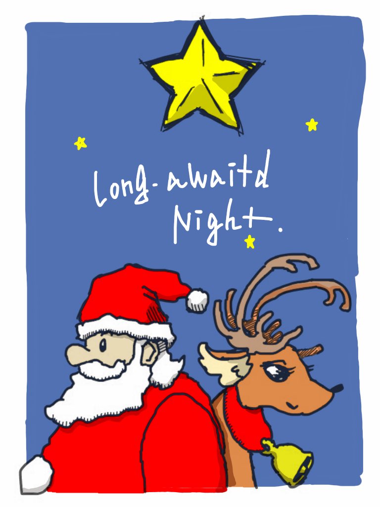 s_zono's tweet photo. Long-awaited night.
#サンタクロース
#クリスマス
#ご自由にお使い下さい
#Pleaseuse
#Christmas
#SantaClaus
#イラスト
#絵
#落書き
#アート
#イラストレーター
#デザイン
#イラストグラム
#illustration
#illustrator
#art
#design
#drawing
#painting
#artwork
#poster
#postcard
#illust
#cute https://t.co/z153z4CBnK