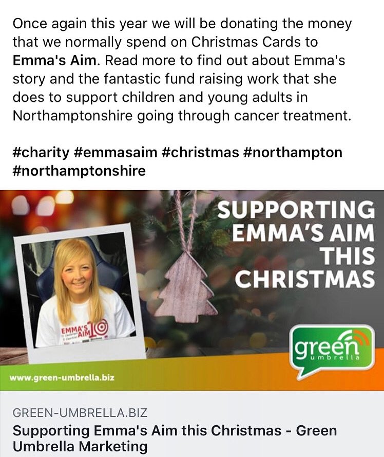 EmmasAim's tweet photo. Thank you so much to @GreenUmbr3lla for their continued support. It really does mean a lot to me.

#christmas #donation #localbusiness #support #grateful #fundraising #northampton #supportingcancer #childrenscancer https://t.co/Z2jbpg8ORx
