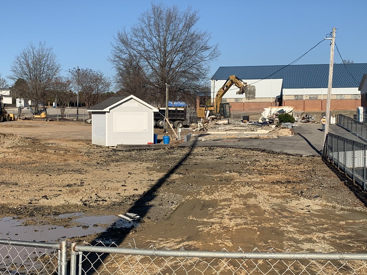Things are looking different around Clayton High as we are underway with the new fieldhouse project.  This is the first project for Clayton High out of the 2018 bond referendum.  <a href="/Clayton_Comets/">Clayton High School</a> <a href="/ClaytonCometsAD/">Clayton High School Athletics</a> #jcpsconstruction