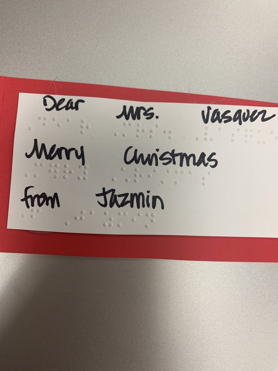 BluebonnetLions's tweet photo. So proud of this special girl and all of her progress. Last year she made me a card that was brailled with her name, this year’s card was a whole lot more!  All of the card was in Braille and done all on her own!!!  #growingeverystudent #bbproud #masterbuilders https://t.co/4AfBjlXFxR