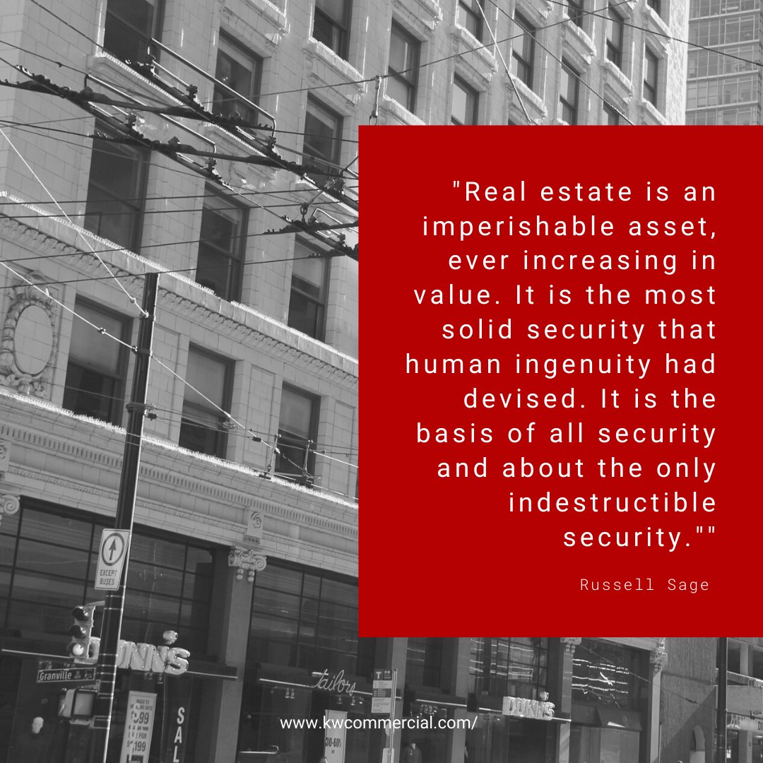"Real estate is an imperishable asset, ever increasing in value. It is the most solid security that human ingenuity devised. It is the basis of all security and about the only indestructible security." - Russell Sage
#Realestate #Properties #realestatequote #quoteoftheday