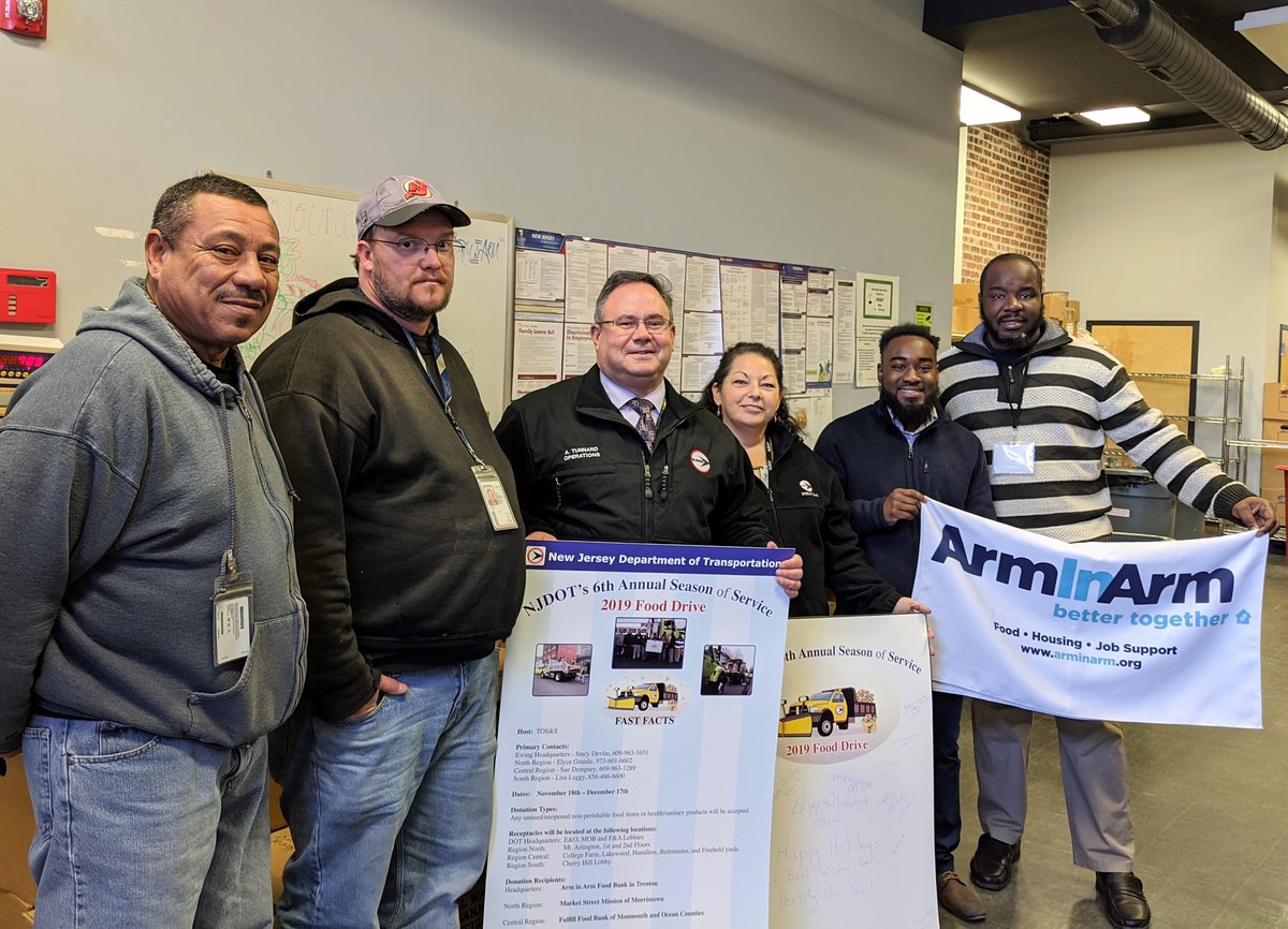 NewJerseyDOT's tweet photo. We celebrated our 6th Annual Season of Service Food Drive this year by dropping off over 1,400lbs (1,757 items) of donated food to Arm In Arm Food Bank in Trenton. Thanks to all of our generous employees who donated to this great cause. #NJDOT #NJDOTc2c #CommitmenttoCommunities https://t.co/xdc8GYPgCZ