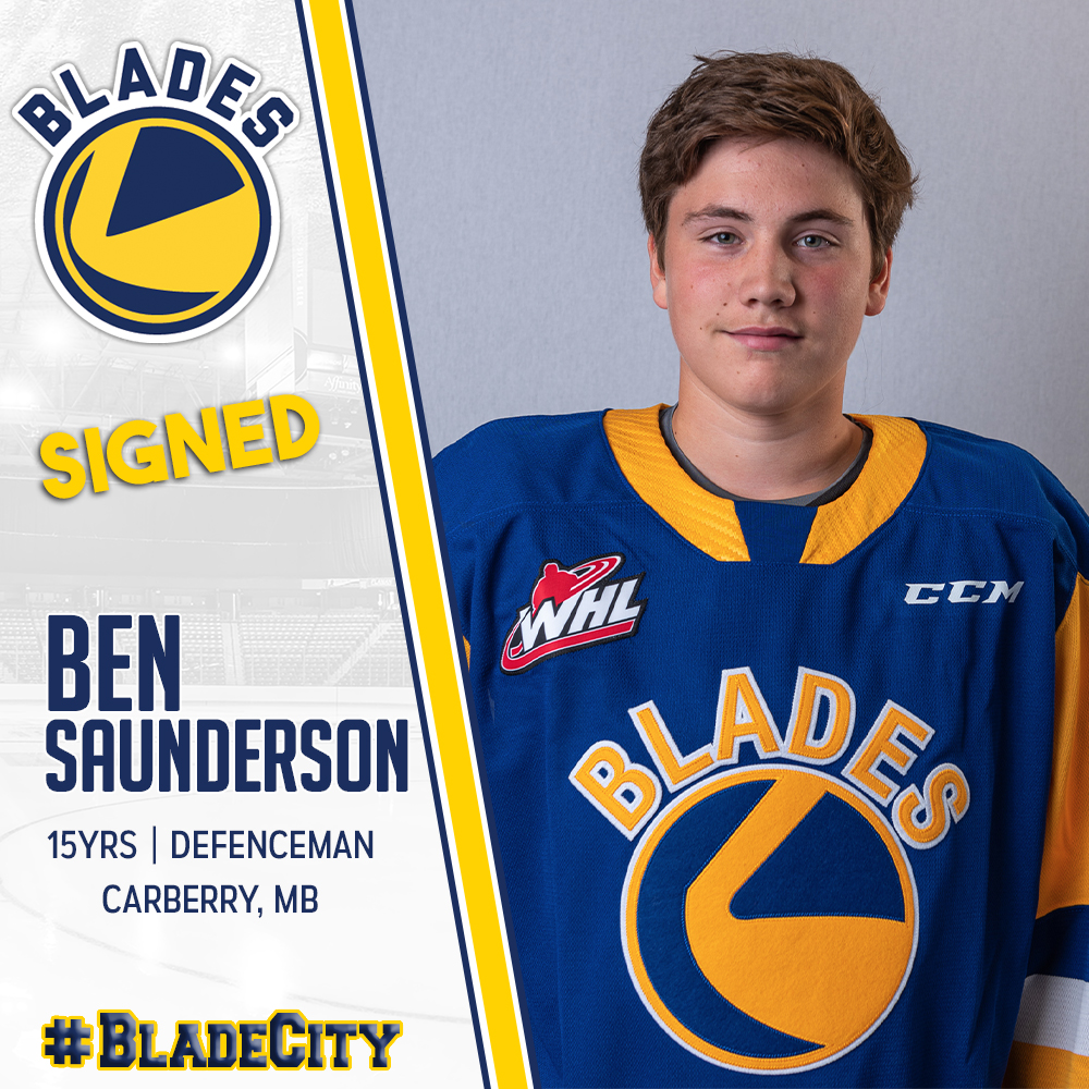 BladesHockey's tweet photo. Blades sign Ben Saunderson to Standard Player Agreement.

DETAILS 🔗 https://t.co/L7dm77mipX

#BladeCity https://t.co/HNpxjEkm0E