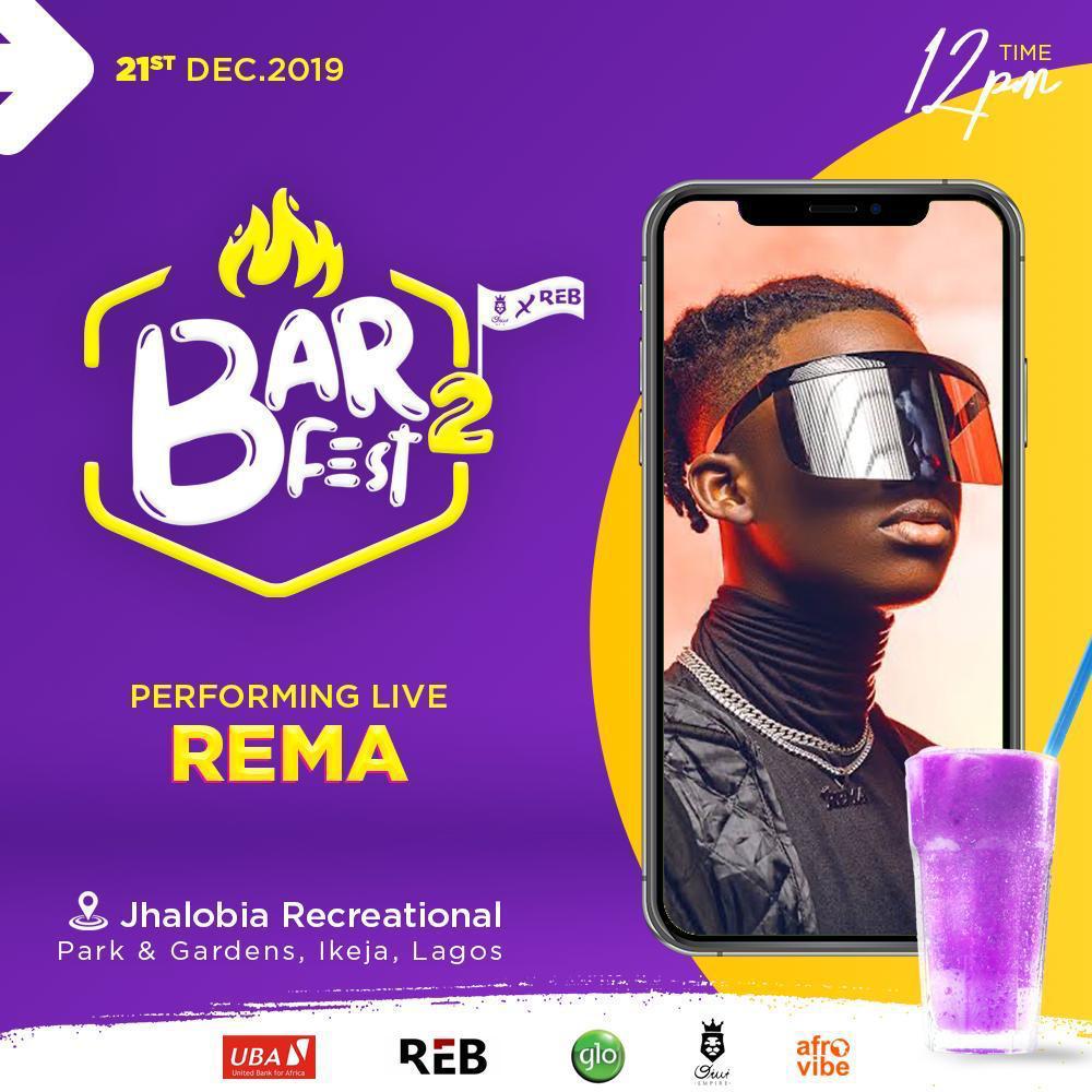 AkinbodeJoy's tweet photo. It will be massive as @BlaqBonez
@heis_rema will be live @Barfest19
#BarFest2
Gonna be loudπ₯π₯π₯ https://t.co/pNQIupMTw5
