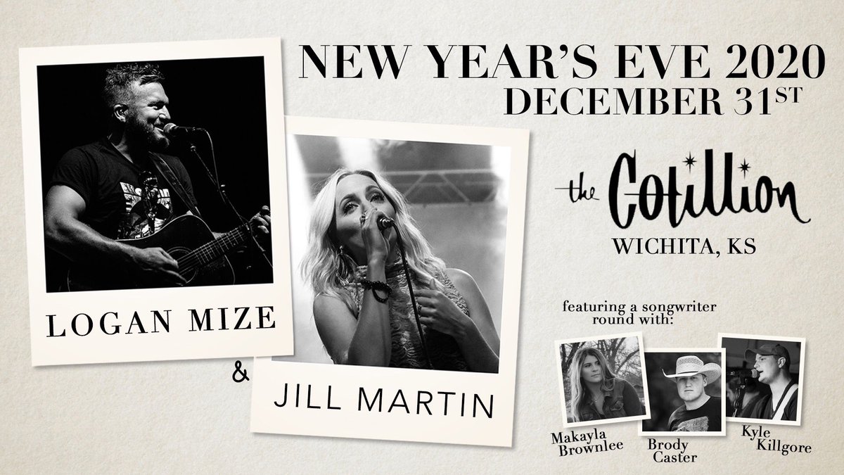 Almost time to Ring In The New Year with <a href="/LoganMize/">Logan Mize</a> &amp; <a href="/JillMartinMusic/">Jill Martin</a> plus Makayla Brownlee <a href="/BrodyCaster/">Brody Caster</a> and Kyle Killgore 🍺🥂🍾 #NYE2020 #NYEWichita #ICTNYE
