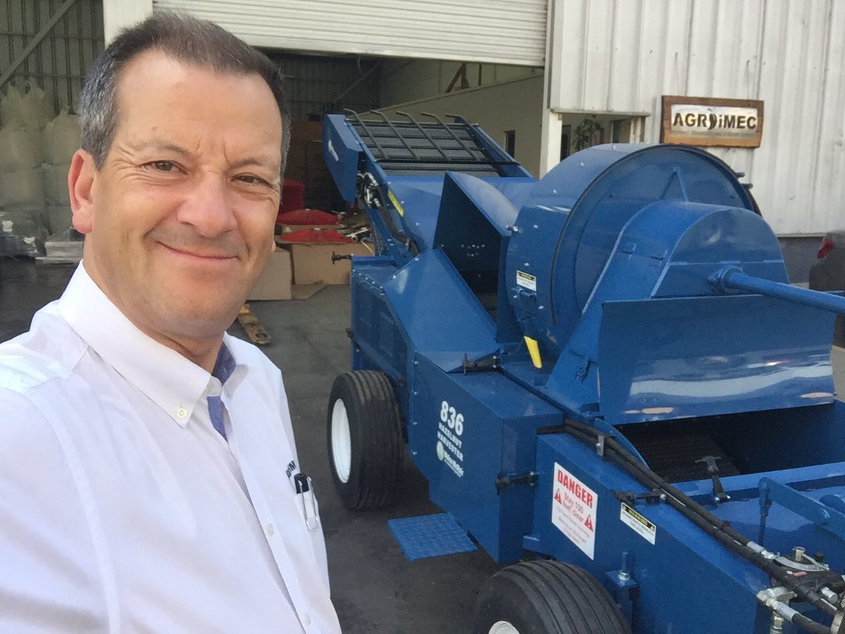 Arribo de harvester 836 especial para cosecha de avellanos europeos para clientes del sur