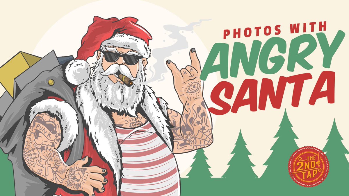 The2ndTap's tweet photo. Tag someone you want to take Angry Santa photos with! 

Santa will select 2 people to gift nothing to!

He will be here with us at the 2nd Tap in the Dallas Farmers Market Dec 20th from 7:30pm-10:30pm!

🎄🎅🏼

Come grab a beer with Santa! https://t.co/QHcL9q23So