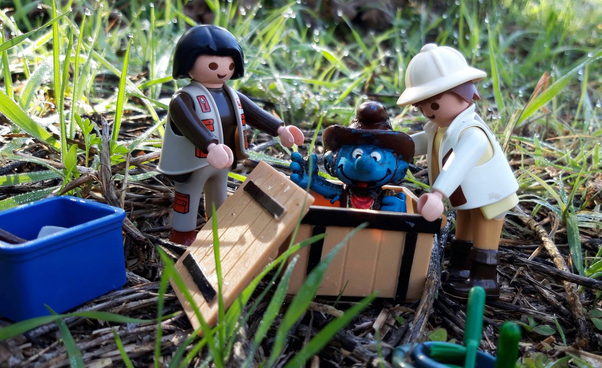 rocassos's tweet photo. Después de sacar a la luz una relíquia de los #80s los arqueólogos se hacen las fotos de rigor, y la empaquetan para mandarla al taller de restauración

#Playmobil #toyphotography #playmobilworld #playmobilplanet #playmobilfigures #playmobilmania #playmobilfans #smurf #pitufo https://t.co/mg3Qa80Vgw