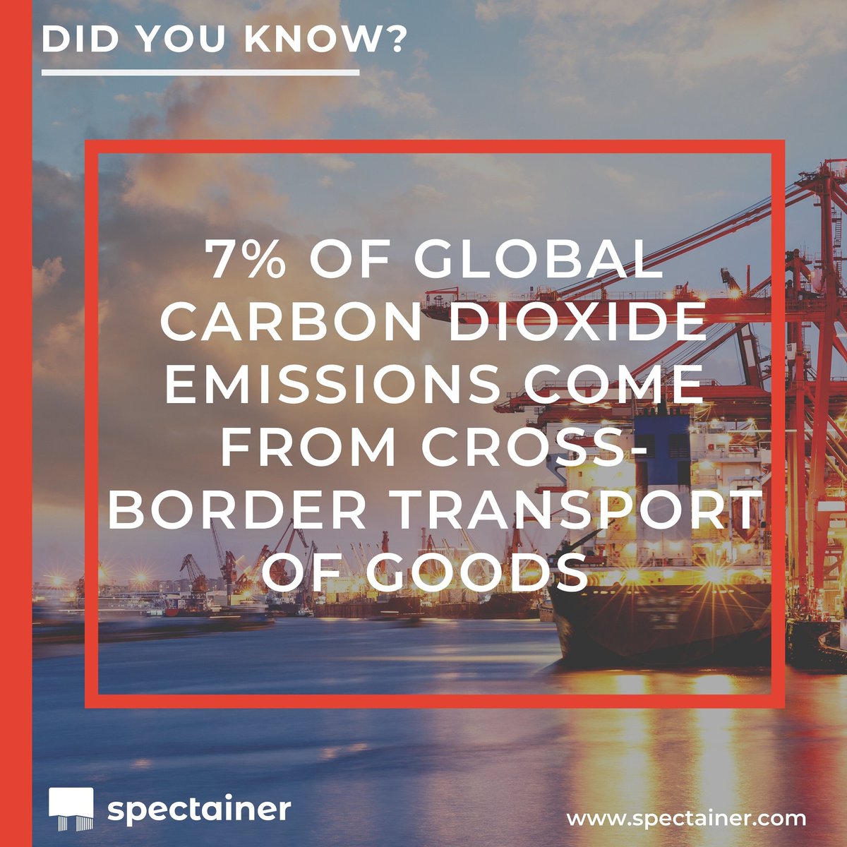 spectainer's tweet image. As we approach Christmas, #DYK that 7% of global carbon dioxide emissions come from cross-border transport of goods.

#emptycontainers #COLLAPSECON