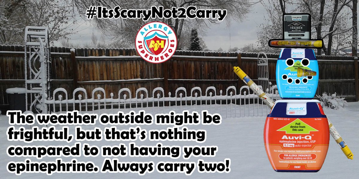 allergyheroes's tweet photo. Whether the weather be cold
Or whether the weather be hot
Carry your Epi whatever the weather
Whether you like it or not!
#ItsScaryNot2Carry
#EpiFirstEpiFast
#EpiSavesLives
#GiveandGo
#Epinephrine
#AuviQ
#EpiPen
#EpinephrineAutoInjector
#Anaphylaxis https://t.co/T50HROjUGf