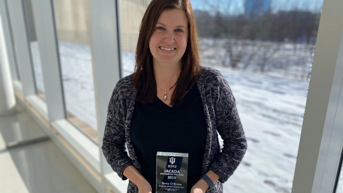 IUIONeill's tweet photo. 🎉 Congrats to O'Neill advisor Terry O'Brien for winning Academic Advisor of the Year from the @IUPUI Jaguar Academic Advising Association! O'Neill's advisors serve a critical role in helping students succeed. We're so proud of Terry's work, compassion, &amp; commitment. https://t.co/wNh2FYQL0T