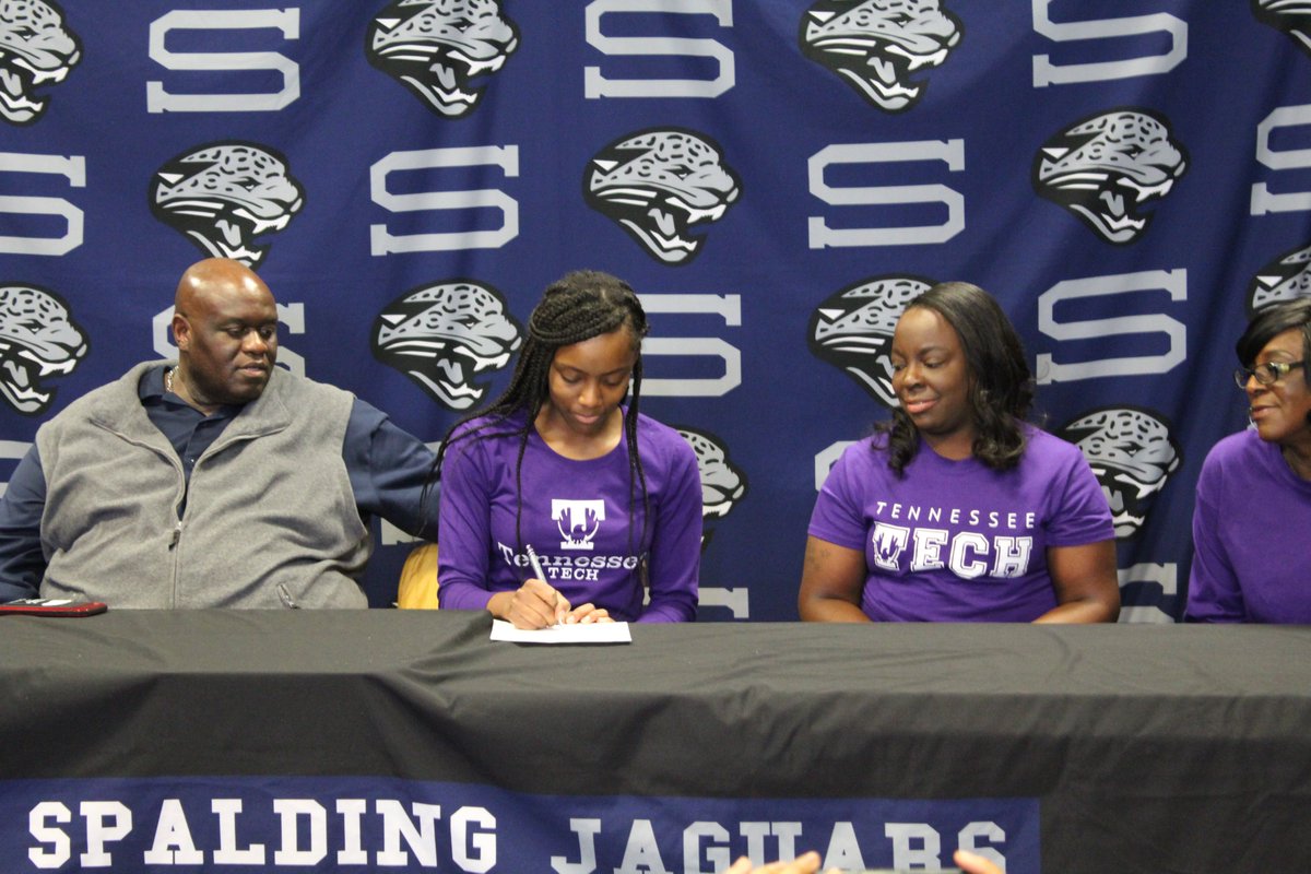 GriffinSpalding's tweet photo. Congratulations to @SpaldingHigh track and field student athlete Trenia Stephens who signed an athletic scholarship with @tennesseetech 🎉 #JagsOnTop #SHSSigningDay https://t.co/YH1pLCbUkI