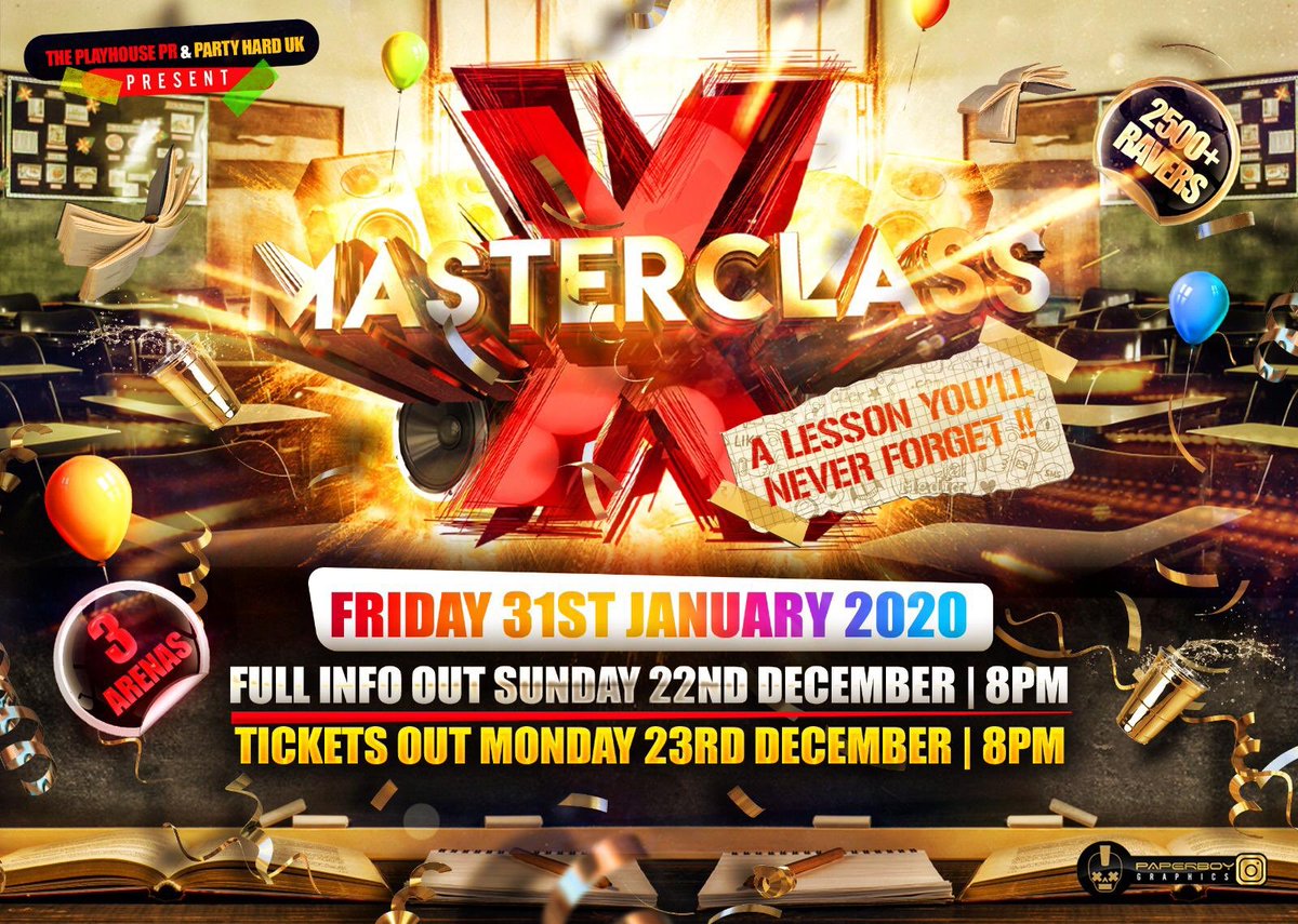 _jaasee's tweet photo. Calling ALL Students, SET YOUR ALARMS 🚨 

#MasterclassX - 31st Jan 2020 🗓

FREE TICKETS GO LIVE 💥🎫 
Monday 23rd Dec @8PM ⏰ 

https://t.co/msIq3our34
#LessonYouNeverForget 🥳 https://t.co/6smBJa02j0