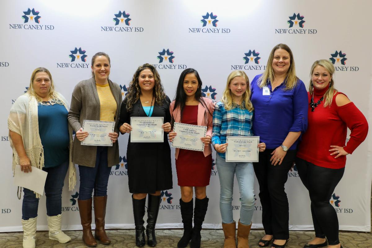 newcaneyisd's tweet photo. The New Caney ISD Board of Trustees recognized students and staff of Valley Ranch Elementary, Tavola Elementary, and Dogwood Elementary at the December meeting. Congratulations! #NCISD #VRE_Wranglers #TE_Timberwolves #DE_Ducks #NCISD https://t.co/fa3QFJp8Fg