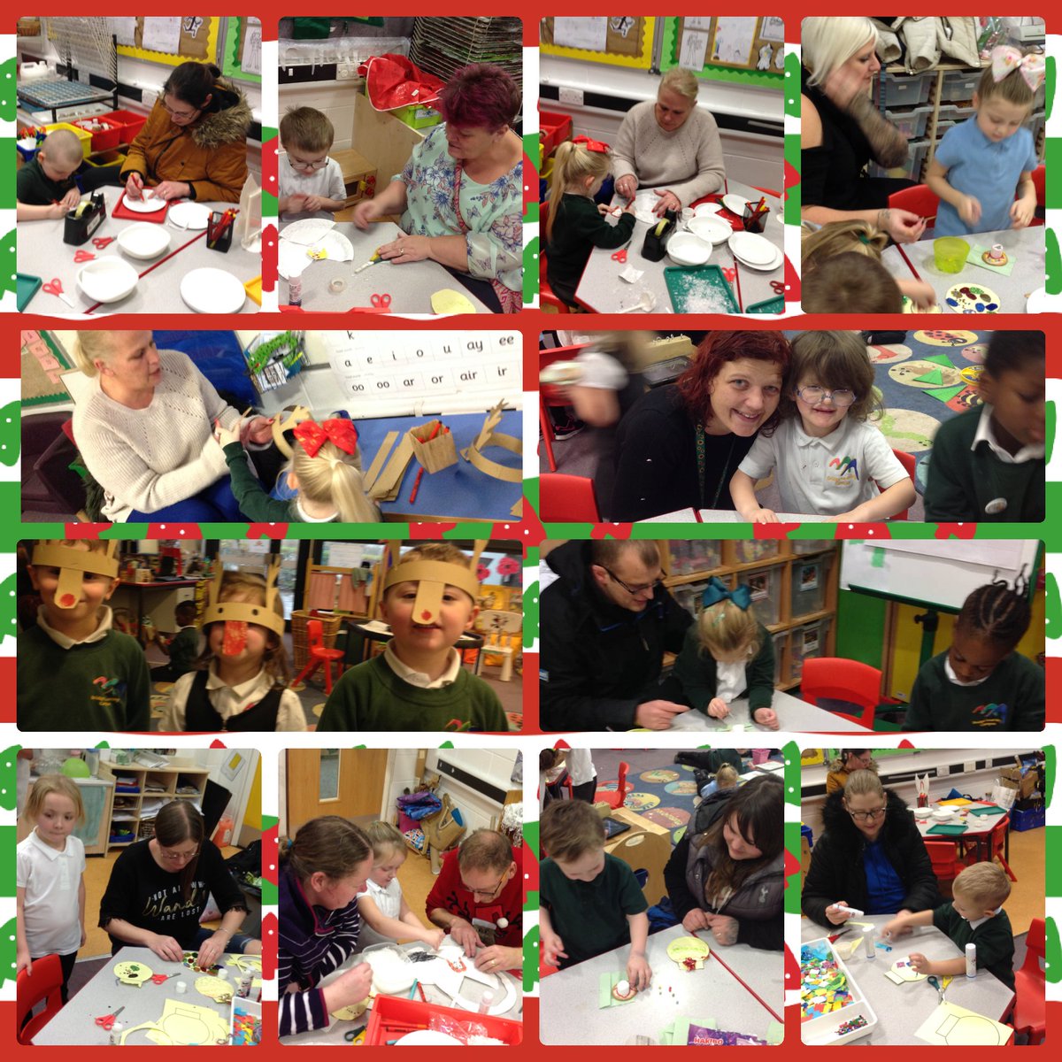 Both Reception classes had a great time during Stay and Play, making Christmas Crafts.