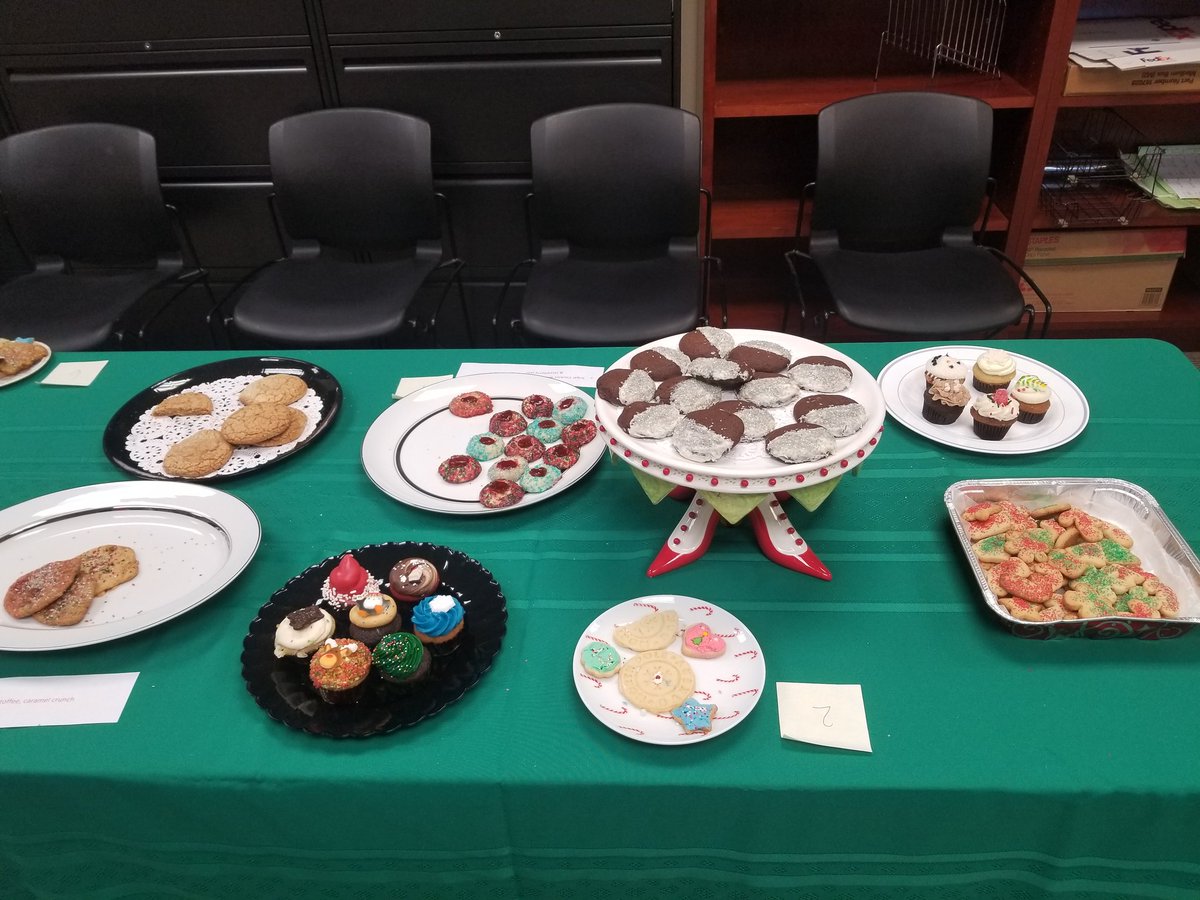 BlueJaybee1025's tweet photo. Guess who won the company Christmas Cookie Bake Off today??? ME..for my chocolate sugar cookies!! I think my @department56 cake plate gave me bonus points for appearance😊
#CorporateFun
#ChristmasCookies
#BBVAUSA https://t.co/04gqDJC1L2