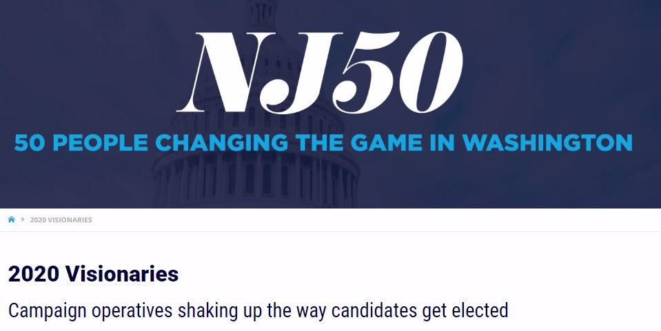 nationaljournal's tweet photo. As we set our sights on 2020, these visionaries are already shaking things up. Learn more about our #NJ50 #2020visionaries, @lmguinn, @SymoneDSanders, and more here: https://t.co/Y7aqmqKKFr https://t.co/zS1qHxNnQv