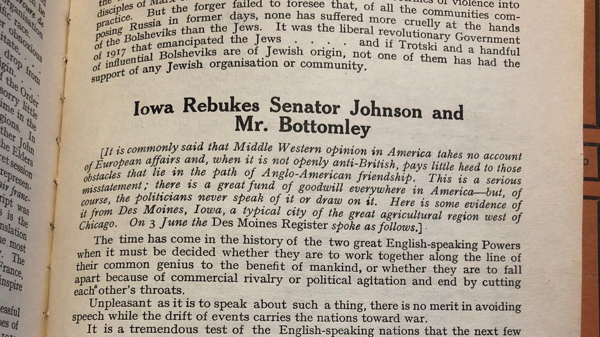 yoniwilkenfeld's tweet photo. Mid-1920 US election season, re-running editorials from @DMRegister: “It is commonly said that the Middle Western opinion in America takes no account of European affairs….there is a great fund of goodwill everywhere in America—but, of course, the politicians never speak of it” https://t.co/6hd8M9sLj4