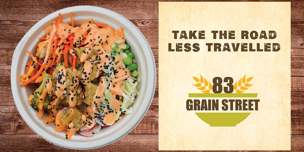 UNHDining's tweet photo. Grain bowls are trending—and for good reason! 🌿😃🌾 They are a tasty, quick &amp; easy one-bowl meal! 83 Grain Street at #unioncourt offers signature bowls or the option to create your own!  #GrainBowls 🥗 #freshfood https://t.co/AJH0YZsWo3