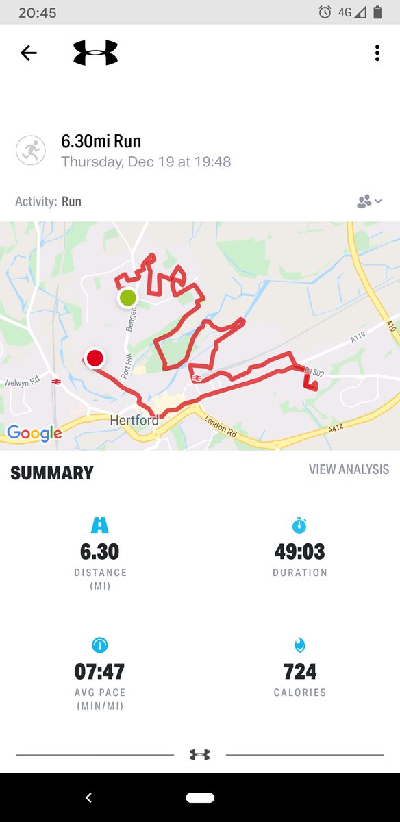 's tweet image. Figured I ought to go for a #run after 2 works Christmas dinners in 2 days. #running #xmasexcess