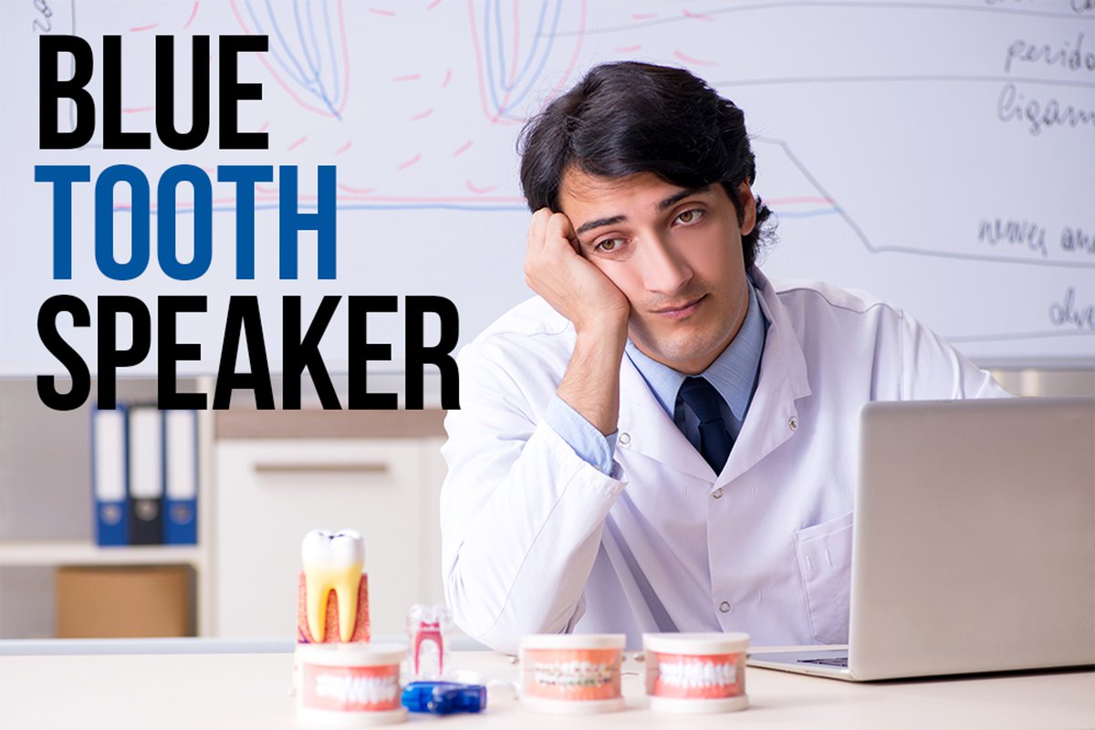 BodeDental's tweet photo. What do you call a sad presenter at a dental lecture? ?

A blue tooth speaker! ? #dentistry #dentistjokes #dentalhumor https://t.co/7f5TmvyZGq