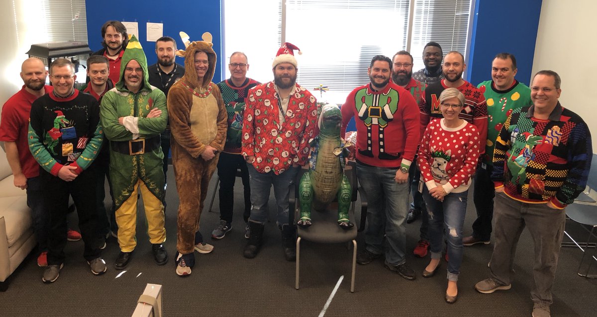 StratusSol's tweet photo. On Dasher, on Dancer, on... Dodge Ram? 🦌 Thanks to all who participated on our #UglySweater contest and congrats to the winners! #tistheseason #HappyHolidays https://t.co/X51qSlELTs