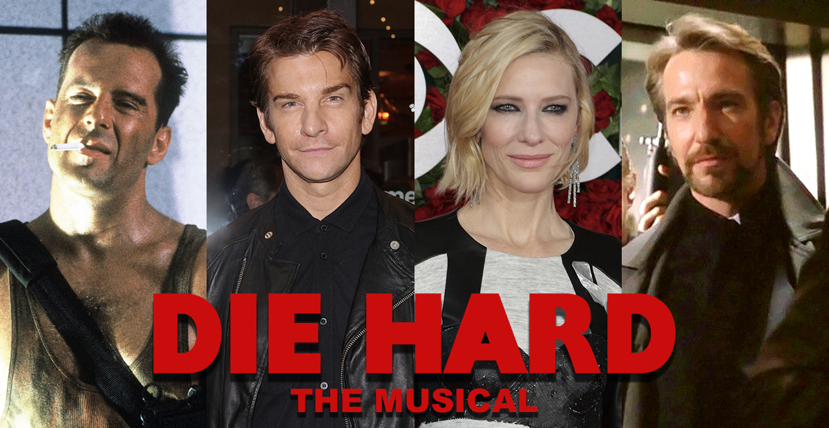 theatermania's tweet photo. #DreamMusical: Imagine @Andy_Karl &amp; @SterlingKBrown teaming up to defeat #CateBlanchett in our dreamed up DIE HARD THE MUSICAL: MERRY CHRISTMAS, MOTHERF*CKER → https://t.co/R4tfVXAWWf https://t.co/5VIklPggQJ