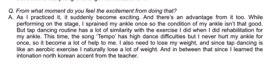 KyungSoo about his practices for tap dancing and his ankle injury: #도경수  #경수  #디오 #DohKyungSoo  #DO(D.O.) @weareoneEXO  #EXO