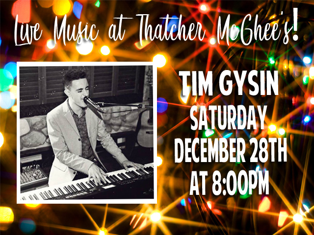 Don't miss Tim Gysin Live on Saturday the 28th!
