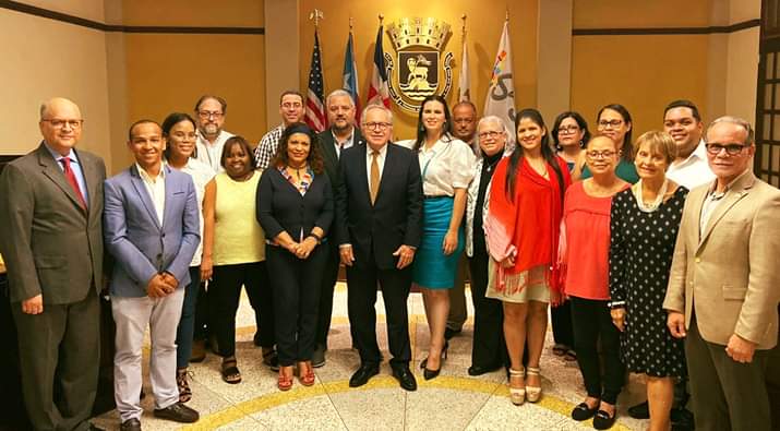 LegMunSJ's tweet photo. Pres @LegMunSJ Marco Antonio Rigau, junto a legisladores municipales de SJ, reconocen labor de oficiales de la Junta de Inscripción permanente de SJ en su semana. También reconocieron @adaalvarezconde tras obtener grado doctoral en historia de PR y el Caribe. https://t.co/3StNPdjCo1