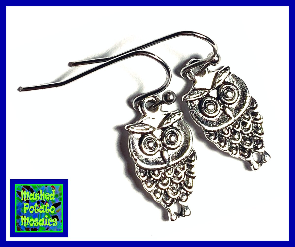Little silver colored owl earrings are now in the shop. Ship free domestically. etsy.me/2Q1Xh9t