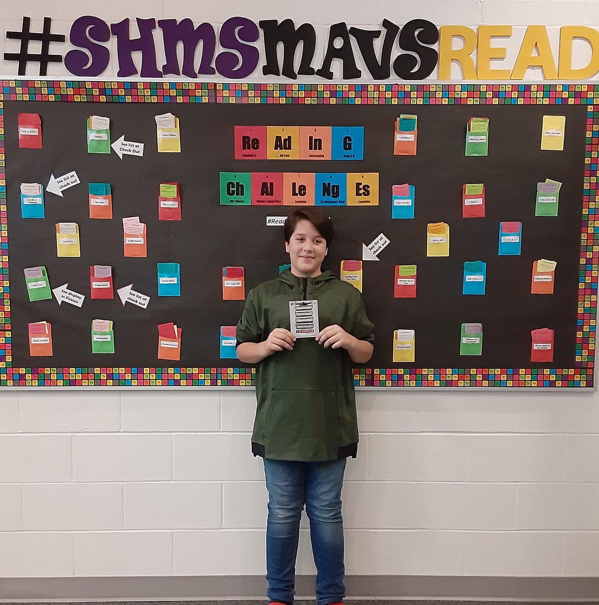 LibraryShms's tweet photo. Congratulations to our @SHMSMavericks #SHMSMavsRead reading challenge winners for the fall semester. $20 gift cards for a few of our favorite things. #ReadingIsElemental https://t.co/DoTmDJOjnh