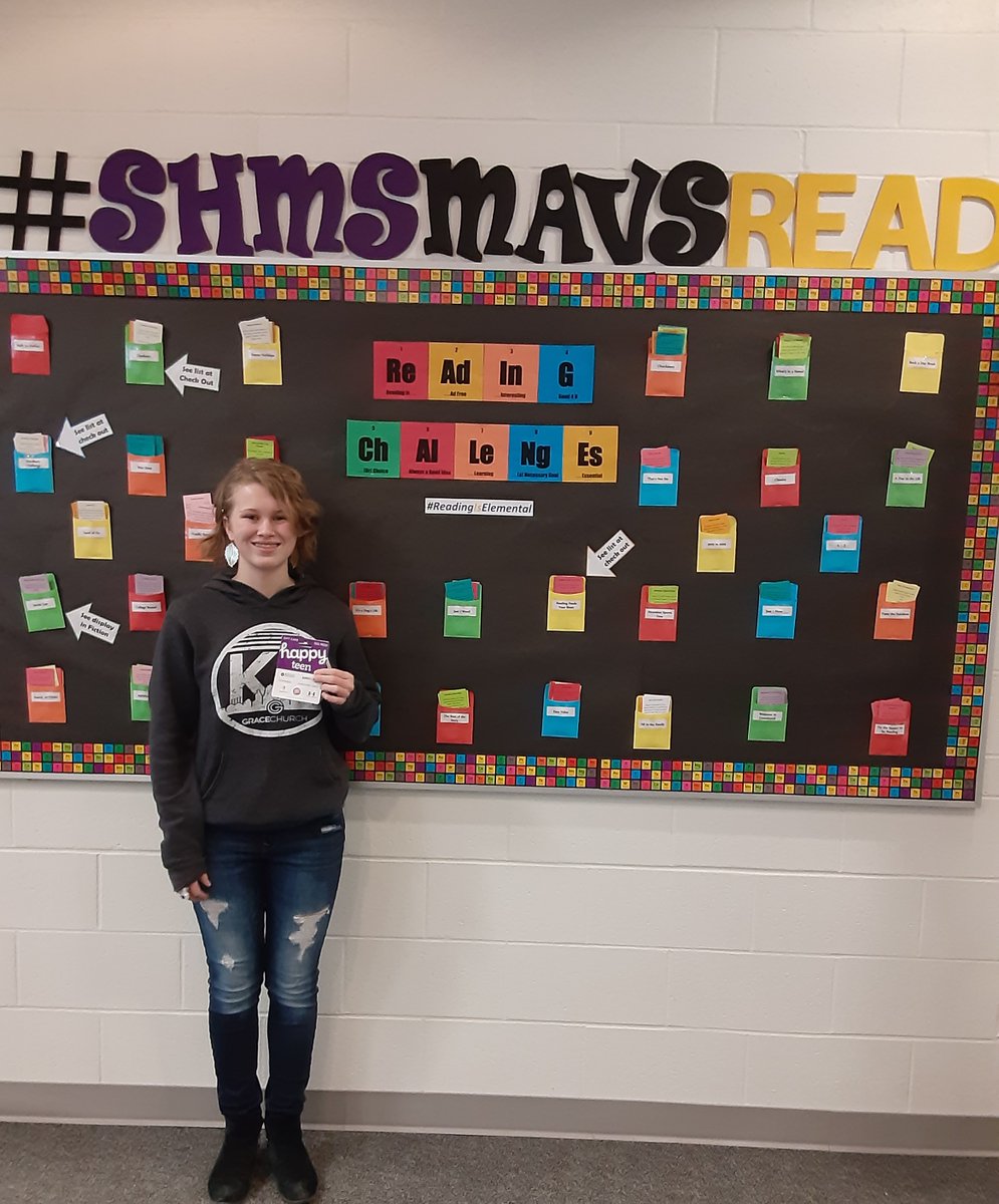 LibraryShms's tweet photo. Congratulations to our @SHMSMavericks #SHMSMavsRead reading challenge winners for the fall semester. $20 gift cards for a few of our favorite things. #ReadingIsElemental https://t.co/DoTmDJOjnh