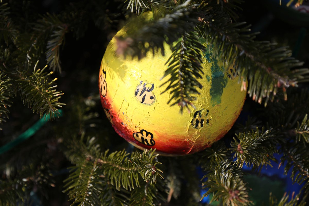 yellow and orange paint on the ornament with small honey bee-like shapes over those colors