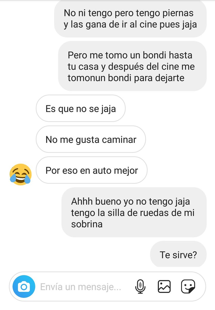 Pq es tan importante tener auto para invitar a alguien??Y yo que la iba ir a buscar en bondi jajaja deja vos te perdes la adrenalina de correr un bondi conmigo para que no se nos pase.