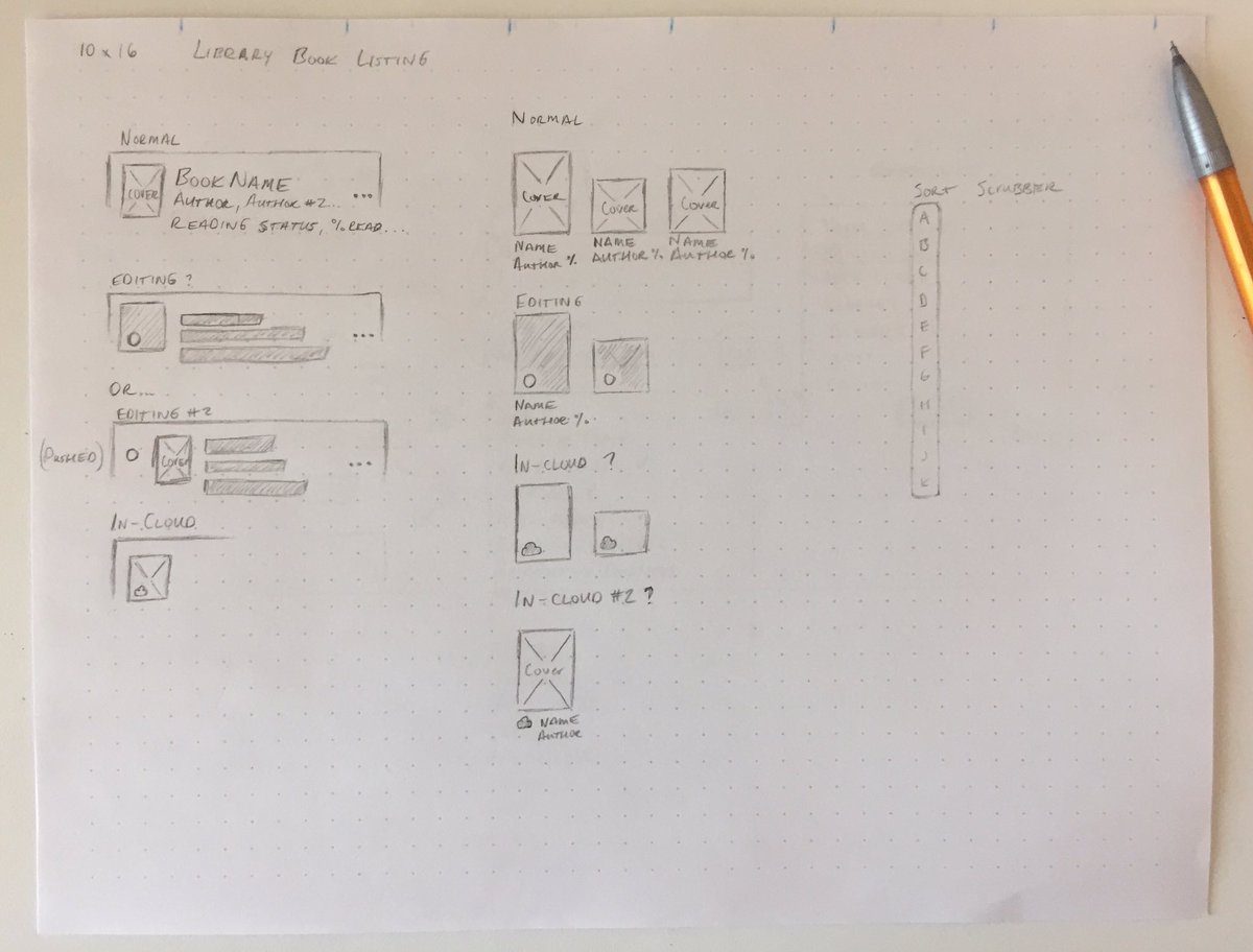 Library, book detail UI explorations