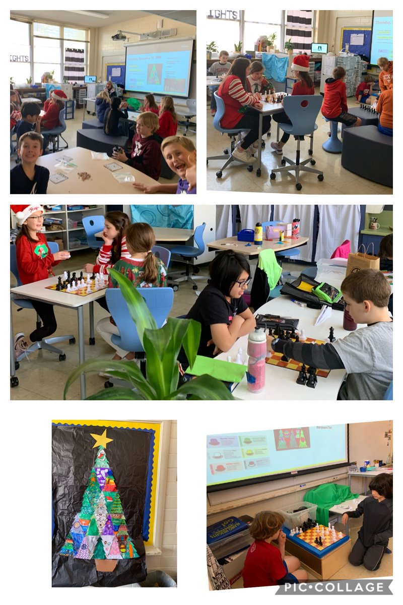 cbordelon's tweet photo. It brings me #Joy to see our wonderful 5th grade Ss making connections and thinking critically as we head into the winter break. ❤️⛄️ #Chess #Tessellations  #BeTheWe https://t.co/uzGS61cHru