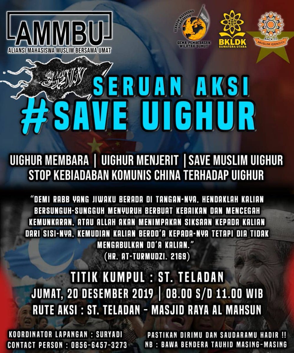 #SaveUyghurSOS 
#WeStandWithUyghur 
#Medan