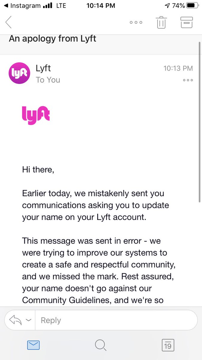 evanscuming's tweet photo. @lyft  so apparently my name was against community guide lines and now it’s not? https://t.co/mXy9QbYUwU