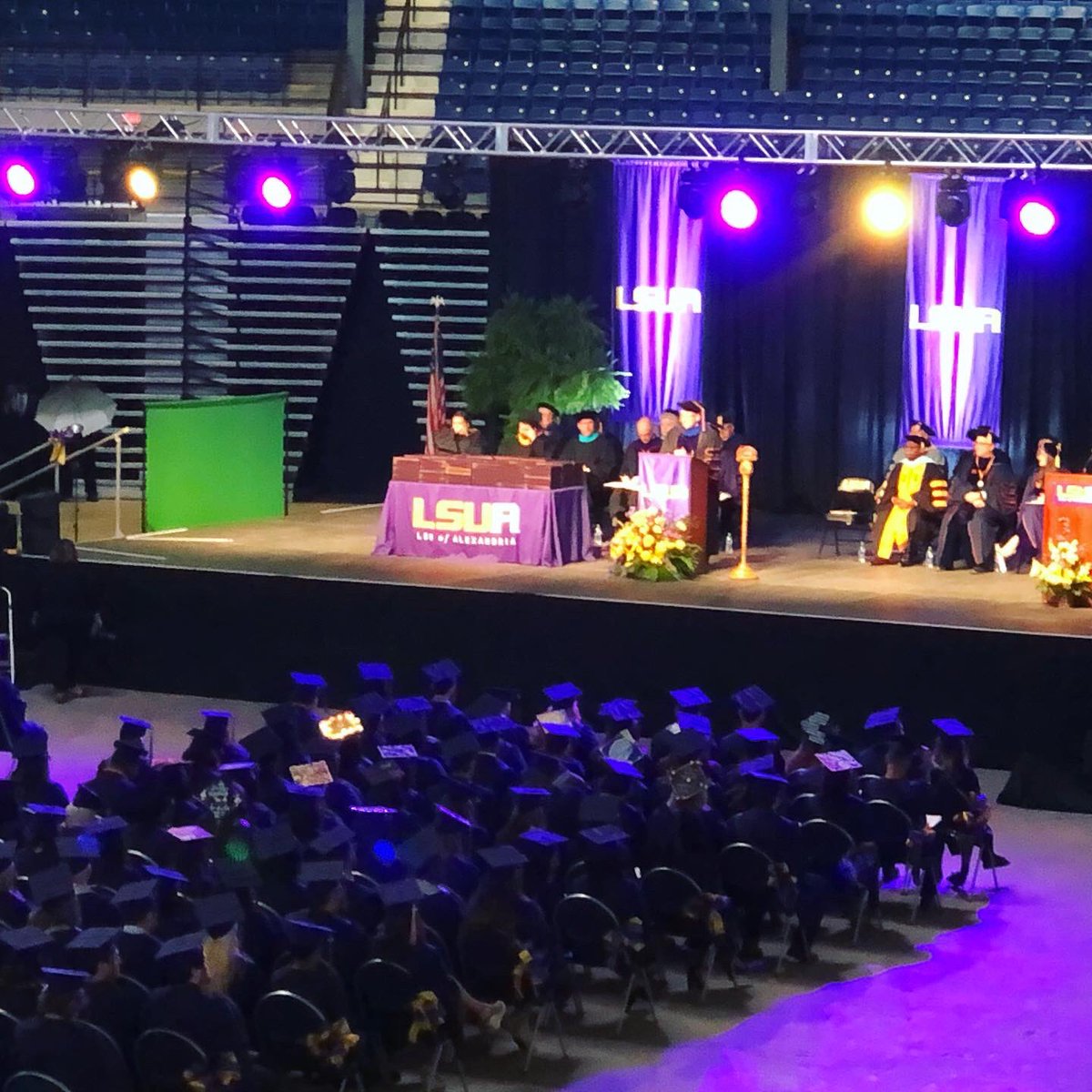 HankStaples's tweet photo. Lighting for LSU-A’s Fall commencement today at the Rapides Parish Coliseum. #whsproductions https://t.co/pY7i3KK3Zp