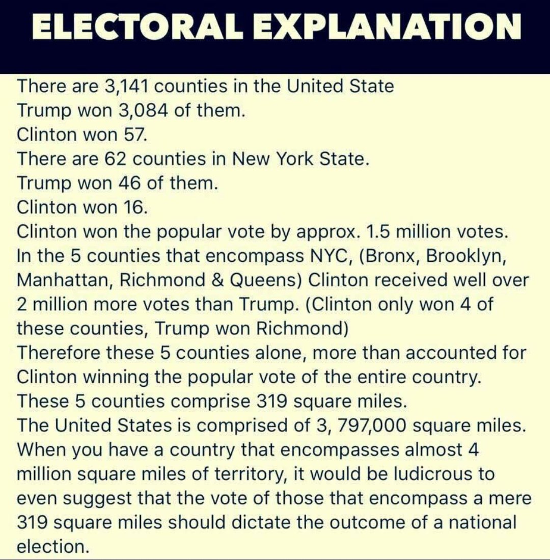 rmc314's tweet photo. @Larryputt @Pkrbkrmary @t2gunner @Co50072057Grey @ghostofembed @thedude77 @Duwayn55629746 @PlanoJoey @StillFreeSCOTTY @ICanPlainlySee @HerbertStehberg @timetoact2 @RoundUpBegins @KeecoWang5 @MarilynLavala @Big_crusher1000 @History27361891 @tbeaux29 @CarlHeck6 @GracieLovesUSA @SuperRela @CodyMacck @Lawsen_Webb @McginnKeven @ATruther2 @Ukraineamerka @OxmanMartin @JoeKingRogue @SgtBenClark @adagioforstring @WhimsicalMeToo @Wahboom @Schanette55 @MolfeseW @KLHirst1 @side_show007 @fuzwuzrea @joseangemon @JohnD49331806 @WagonKnoggin @goodfellaBrent @vesupak @BillyBob1865 @traveler002 @AMBAMERICA @DrummondJeff @Robotoid_Mike @Quin4Trump @TOMRJZSR @bmickeydanger The Founders knew what they were doing! 
 #ElectoralCollege 
#PopularVote https://t.co/9YEYTF4xTq