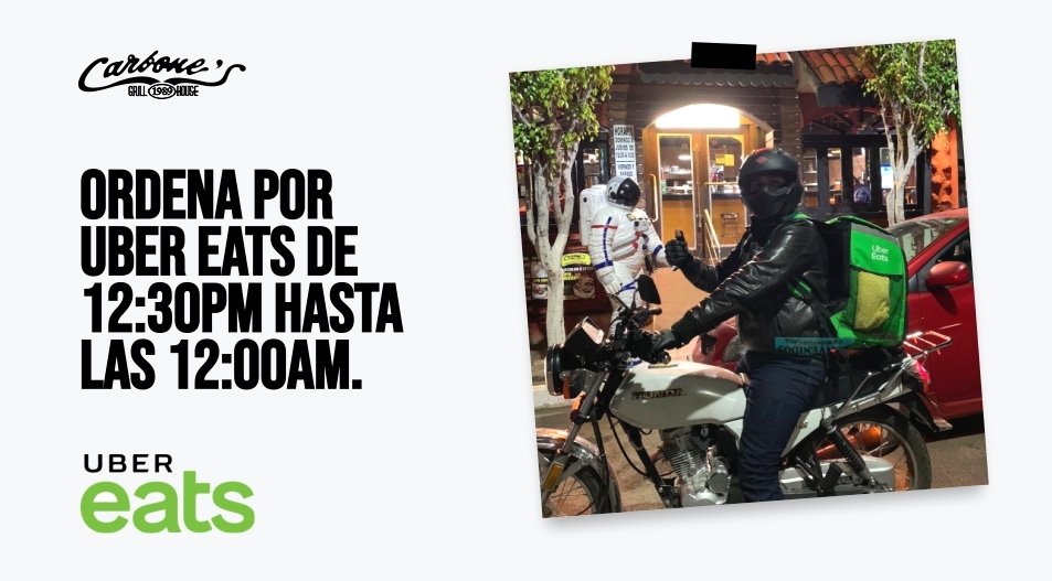 LosCarbonesMx's tweet photo. ¡Servicio a domicilio por Uber Eats! Realiza tu pedido a través de la app, si no la tienes, descárgala en los siguientes links:

Android: https://t.co/tMcKEKyw9S
Apple: https://t.co/3z7vkUohaE

#UberEats #Ensenada https://t.co/eUrODwc3S7