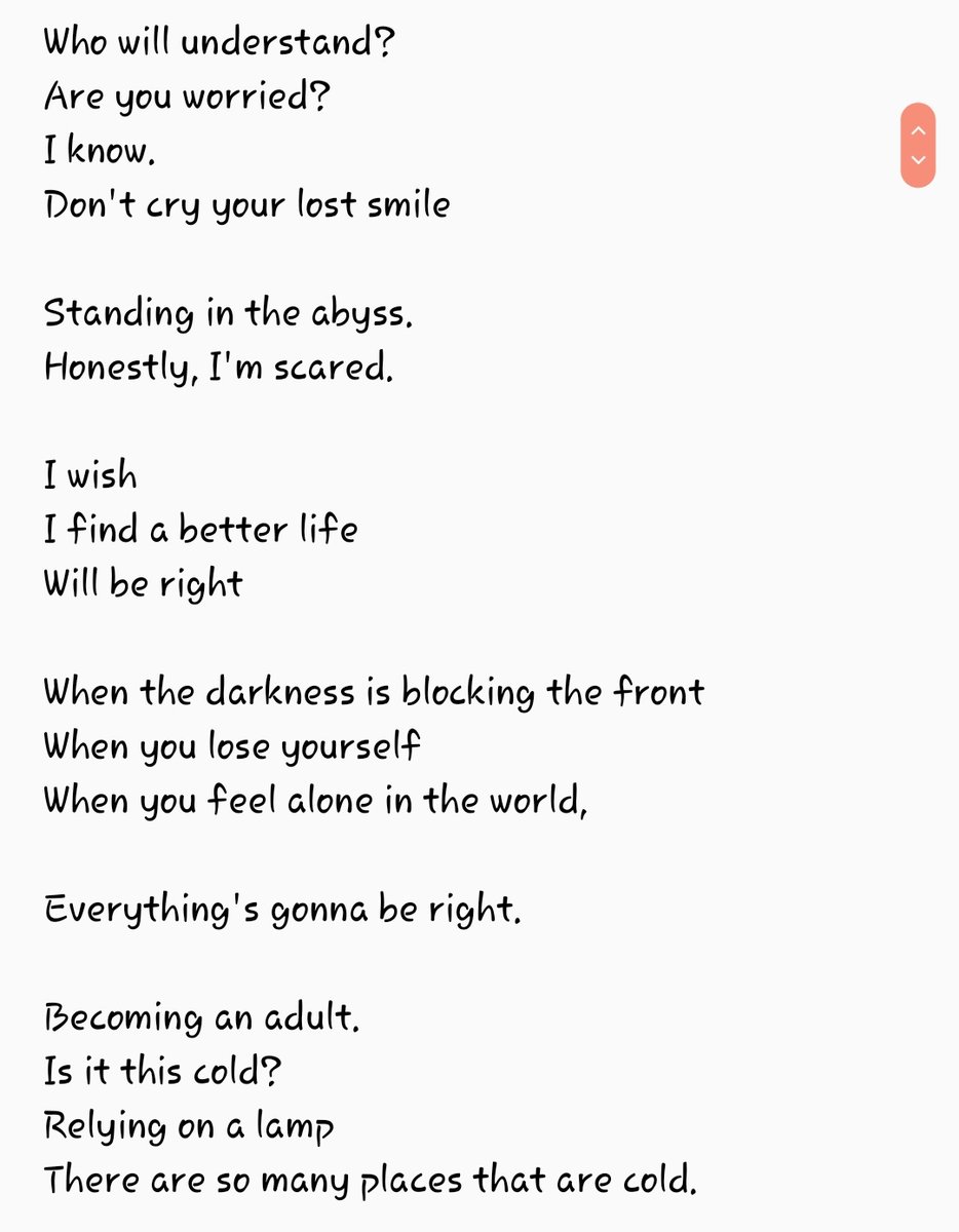 bemyguide598's tweet photo. N.Flying - 괜찮아 
Translation

(It may contain inaccuracies, my mother language is Spanish lol)

#NFlying #NFia #엔플라잉 #괜찮아 @NFlyingofficial https://t.co/6lJFHm7fEa