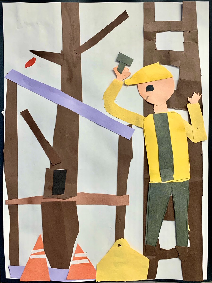 laes_art_J's tweet photo. Second graders were asked ton think about their community and make paper collages representing people who play an important role in @Reston. @lakeannees #dolphinpride #LaesDecember #lakeannelearners #ArtTeacher #ArtEducation #elementaryart #artclass #kidsart #secondgrade https://t.co/aZuVPpA6Ei