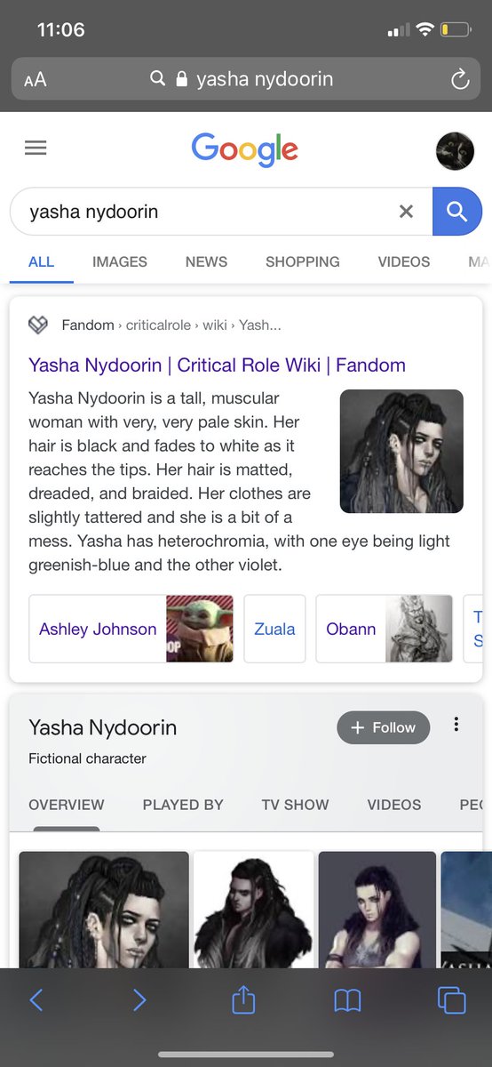Steponmelotor's tweet photo. I went to look up yasha’s stats after @TheVulcanSalute’s good roll and when she came up ashleys picture was just... https://t.co/SbCfSdTC0A
