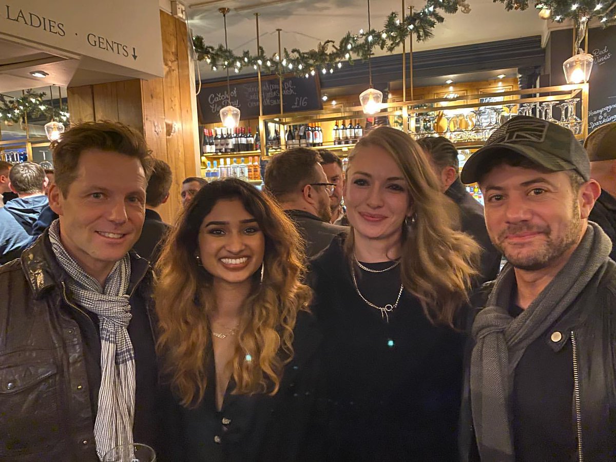 JamieBamberFans's tweet photo. We love this picture from @yasmeister's Instagram of her, @ImJamieBamber, @veesethu and @warrenisbrown at the #StrikeBack screening earlier this evening 💙 We hope you all had a fab time and we cannot wait to see the series on our screens. #Section20in2020 💚💥 https://t.co/hp8FmcUYyN